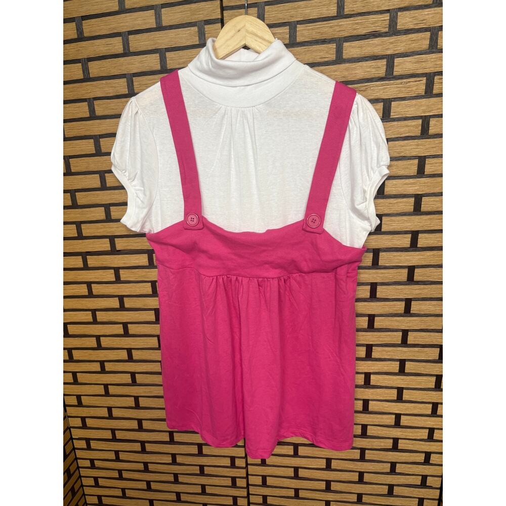 One Step Up Pink And White Top Size 1X